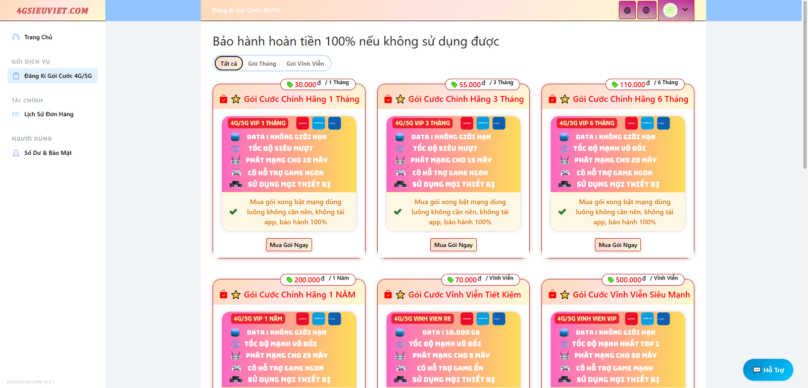 Code Web Bán 4G,VPN - Zicboard 1.9.0 Mod Màu Cam Đẹp
