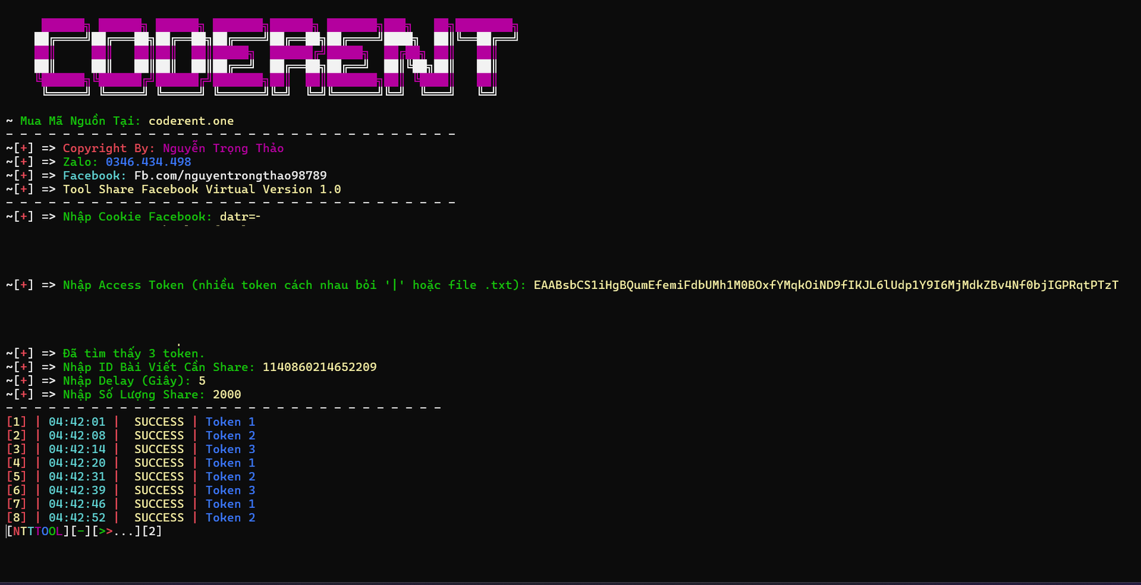 [TOOL FB] Tool chạy share ảo Facebook max speed