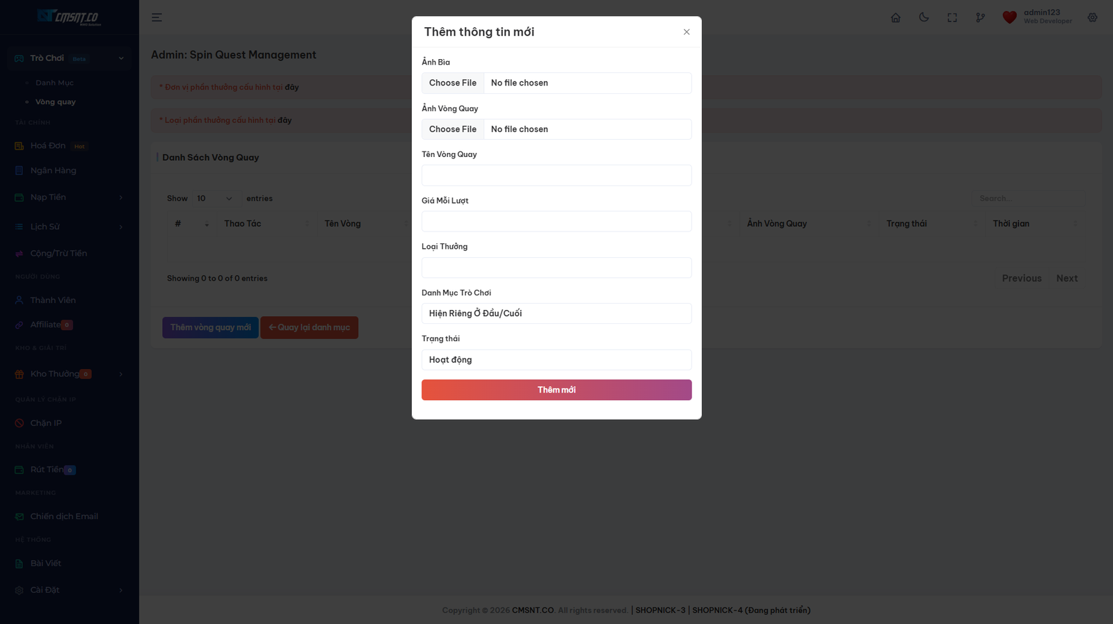 [SHOPNICK3 - CMSNT] Thiết kế website bán nick game mới nhất