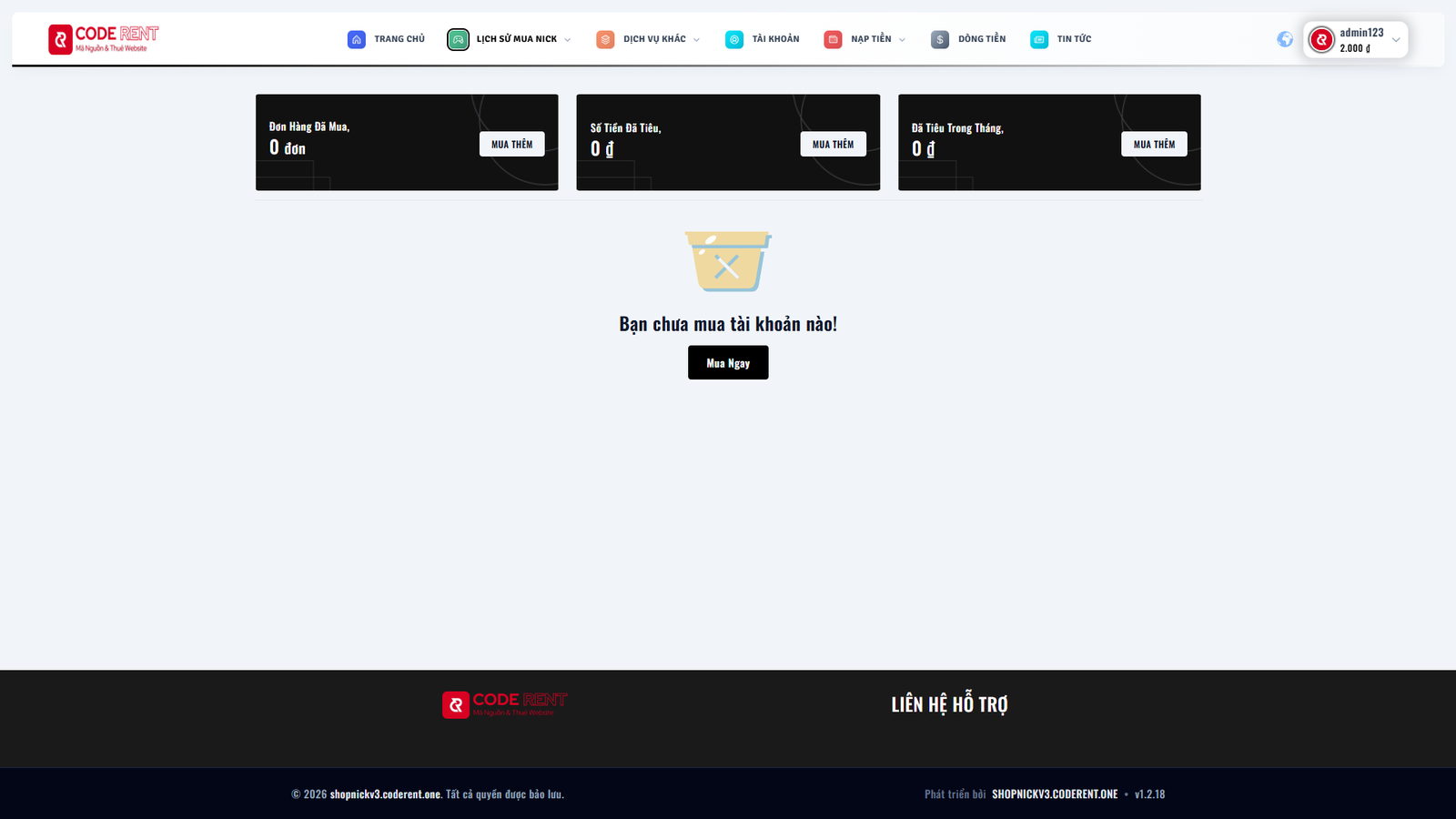 [SHOPNICK3 - CMSNT] Thiết kế website bán nick game mới nhất