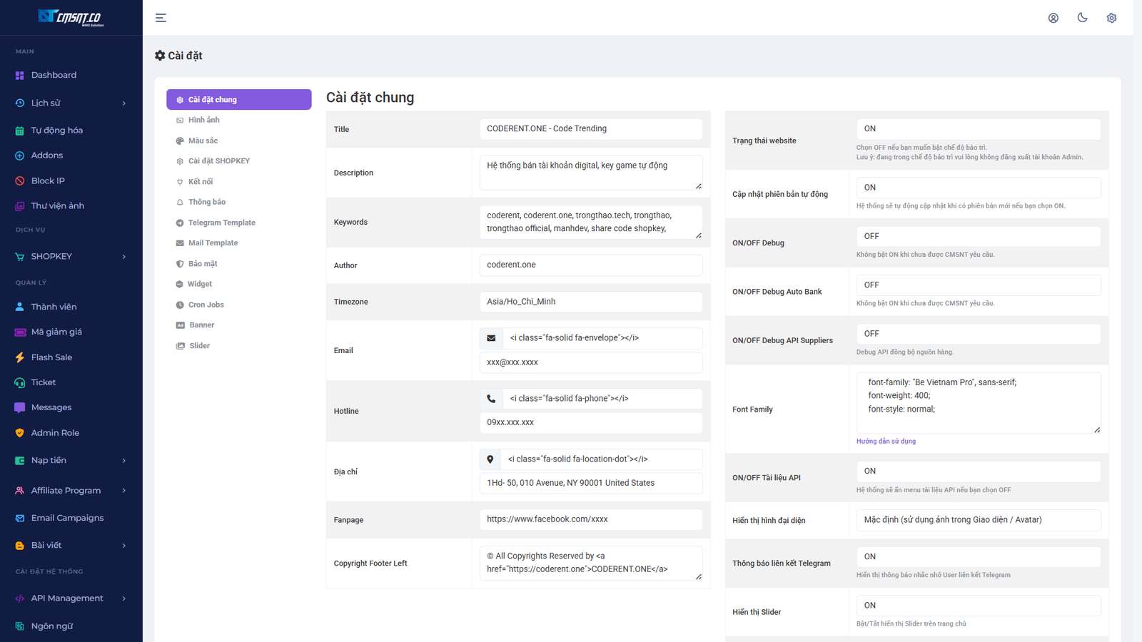 [SHOPKEY 1.2.2] Tạo website bán tài khoản Premium, bán tài khoản digital