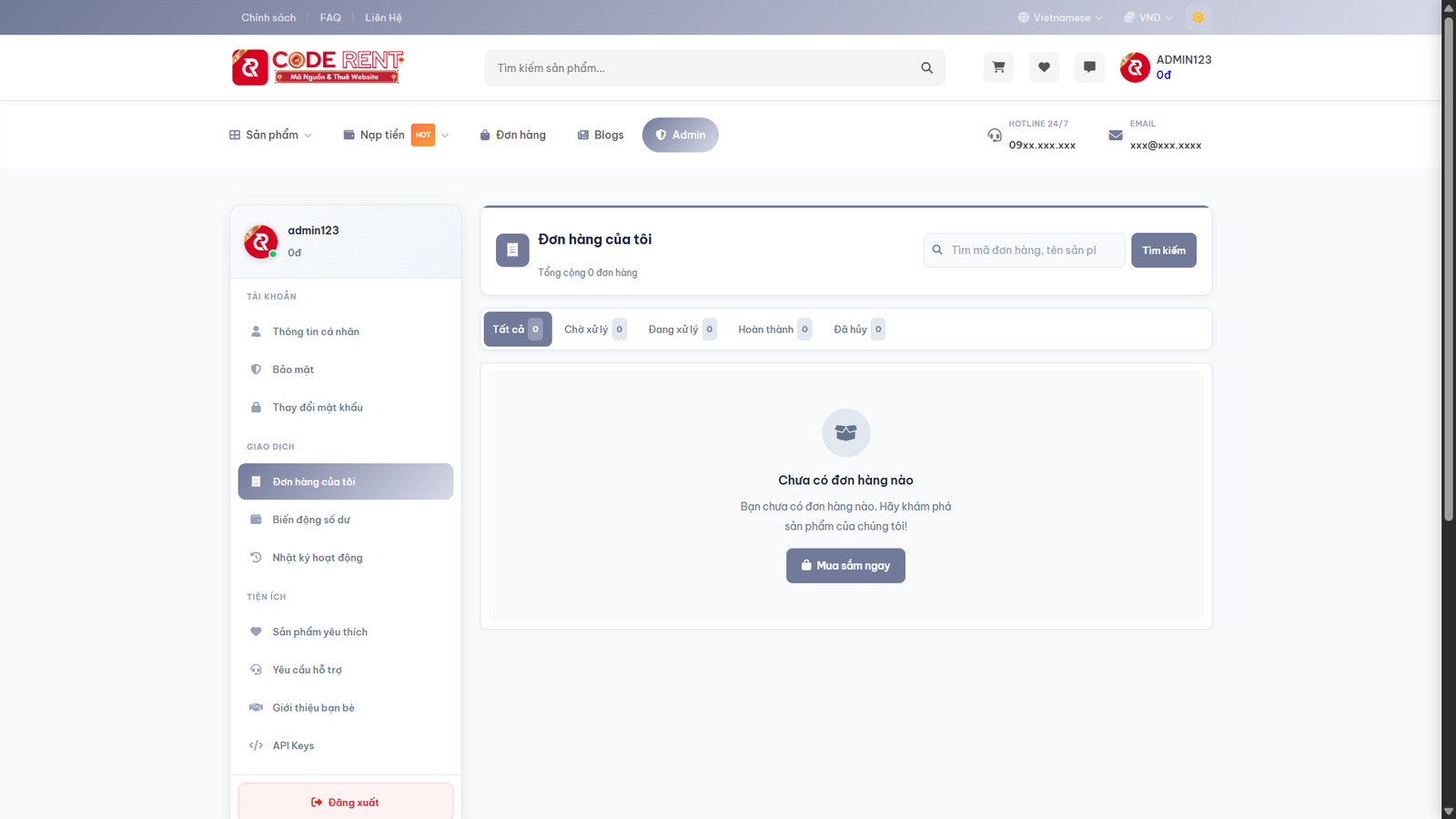 [SHOPKEY 1.2.2] Tạo website bán tài khoản Premium, bán tài khoản digital