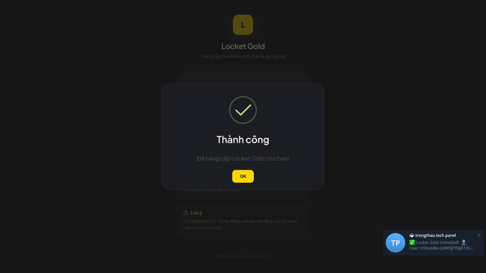 [ Share Code ] Mã nguồn website up locket gold bằng username
