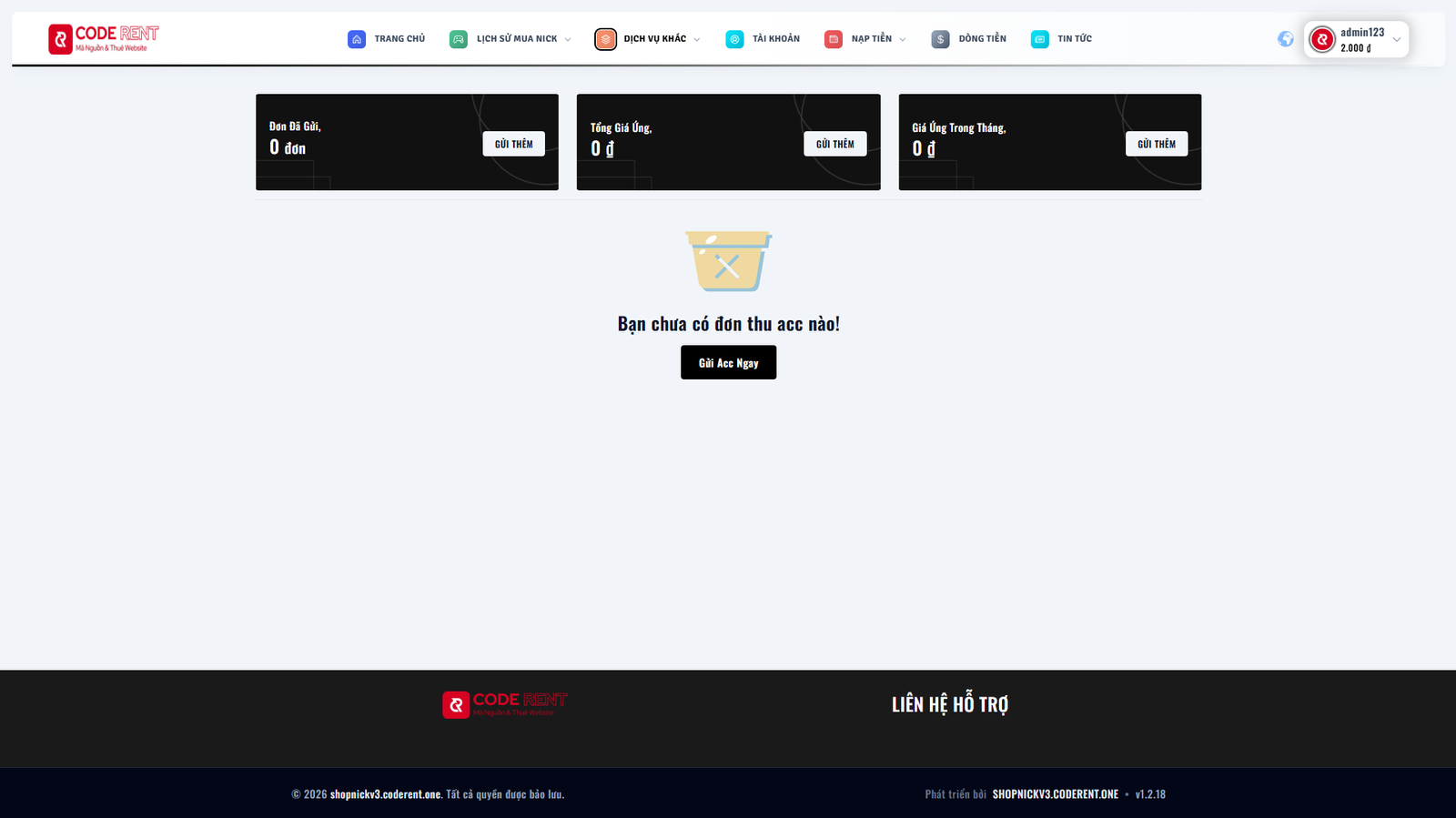 [SHOPNICK3 - CMSNT] Thiết kế website bán nick game mới nhất