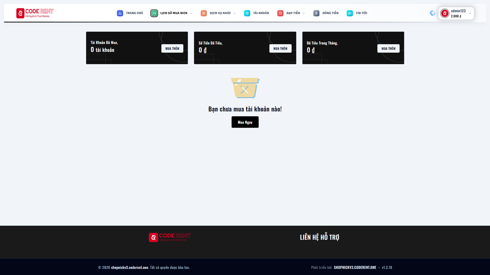 [SHOPNICK3 - CMSNT] Thiết kế website bán nick game mới nhất